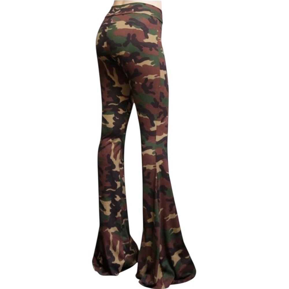 Shop My Trend Camo Camouflage High Rise Flare Bell Bottom Stretch Legging Pant S